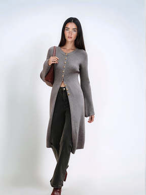 Versatile Metal Breasted Sweater Dress