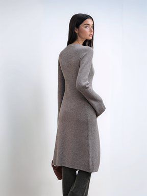 Versatile Metal Breasted Sweater Dress